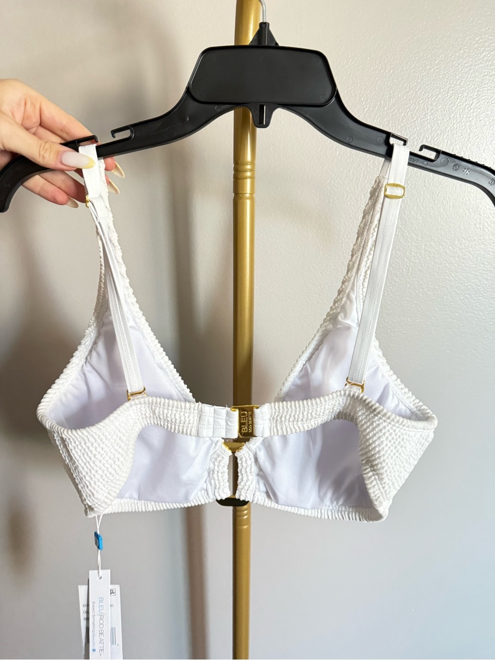 NWT Bleu Rod Beattie White Textured Bikini Top – 36D - Picture 3 of 4